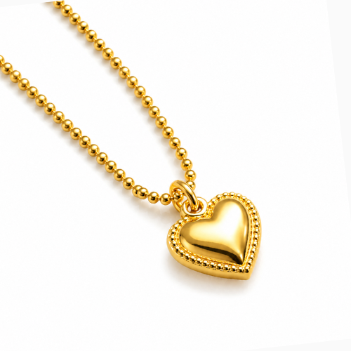 Cassidy | Gold Plated Solid Love Heart Pendant Necklace