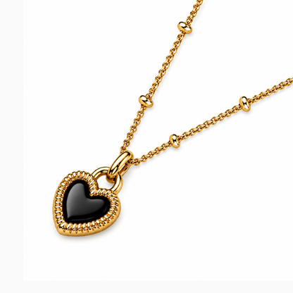 Sahara | Gold Plated Double-Sided Heart Pendant Necklace