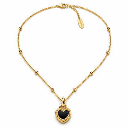 Sahara | Gold Plated Double-Sided Heart Pendant Necklace