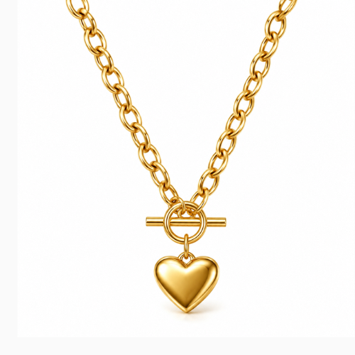 Pixie | Gold Plated Luna Heart Toggle Necklace