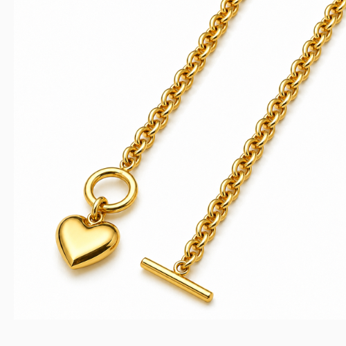 Pixie | Gold Plated Luna Heart Toggle Necklace