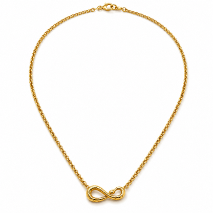 Heidi | Gold Plated Snake Head Infinity Charm Necklace
