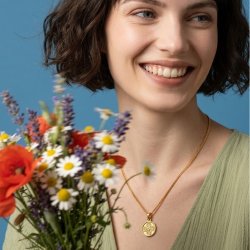 Elizabeth | Gold Plated Clover Coin Pendant Necklace