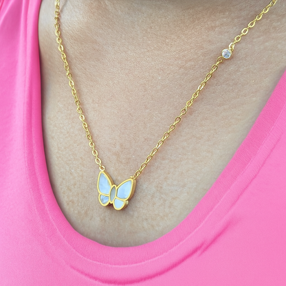 Mirayah | Gold-Plated (18K) Shell Butterfly Charm Waterproof Necklace
