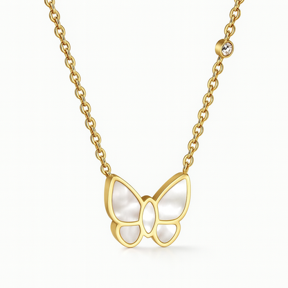Mirayah | Gold-Plated (18K) Shell Butterfly Charm Waterproof Necklace