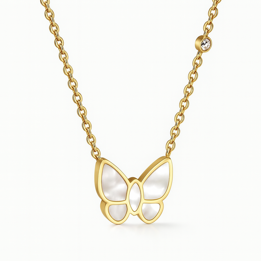 Mirayah | Gold-Plated (18K) Shell Butterfly Charm Waterproof Necklace
