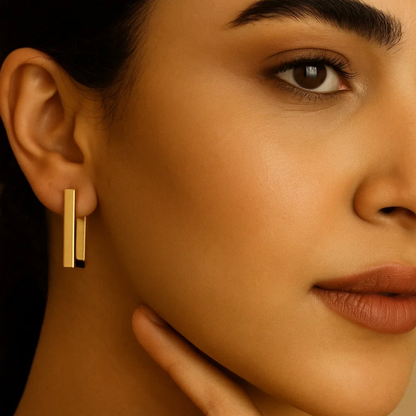 Carol | 18K Gold Plated Square Hoop Waterproof Earrings