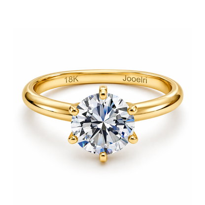 Solene | Gold Plated Circular Cut Solitaire Ring