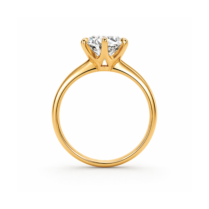 Solene | Gold Plated Circular Cut Solitaire Ring