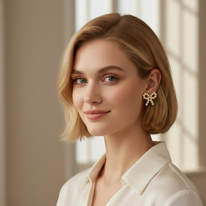 Zora | Bow Pave Stud Earrings