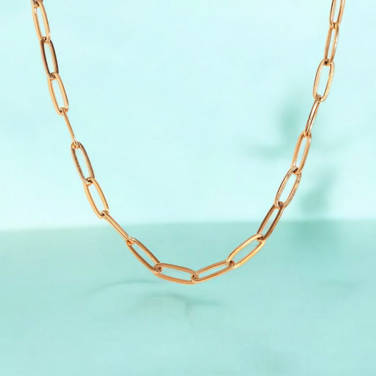 Nova | Gold Plated Paperclip Style Necklace
