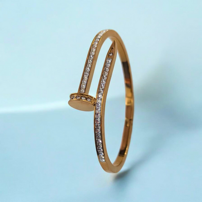 Nicolette | Gold Plated Nail Bracelet Bangle