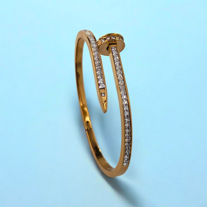 Nicolette | Gold Plated Nail Bracelet Bangle