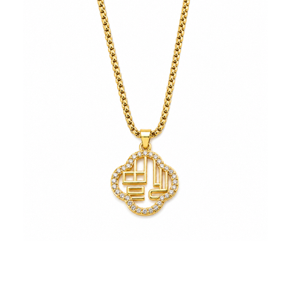 Coco | Gold Plated Hollow Clover Necklace with Zircons