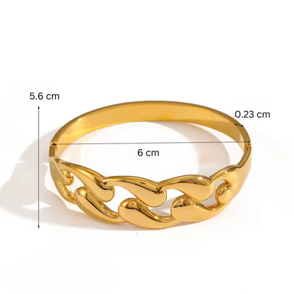 Olivia | Gold-Plated Hollow Waterdrop Cuff Bracelet Bangle