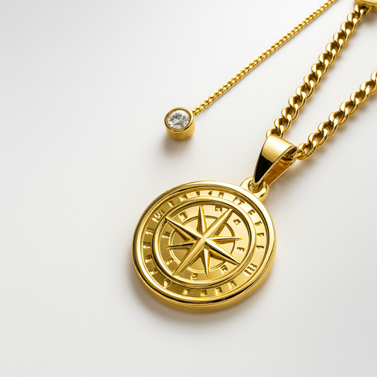 Gigi | 18K Gold Plated Compass Pendant Waterproof Necklace