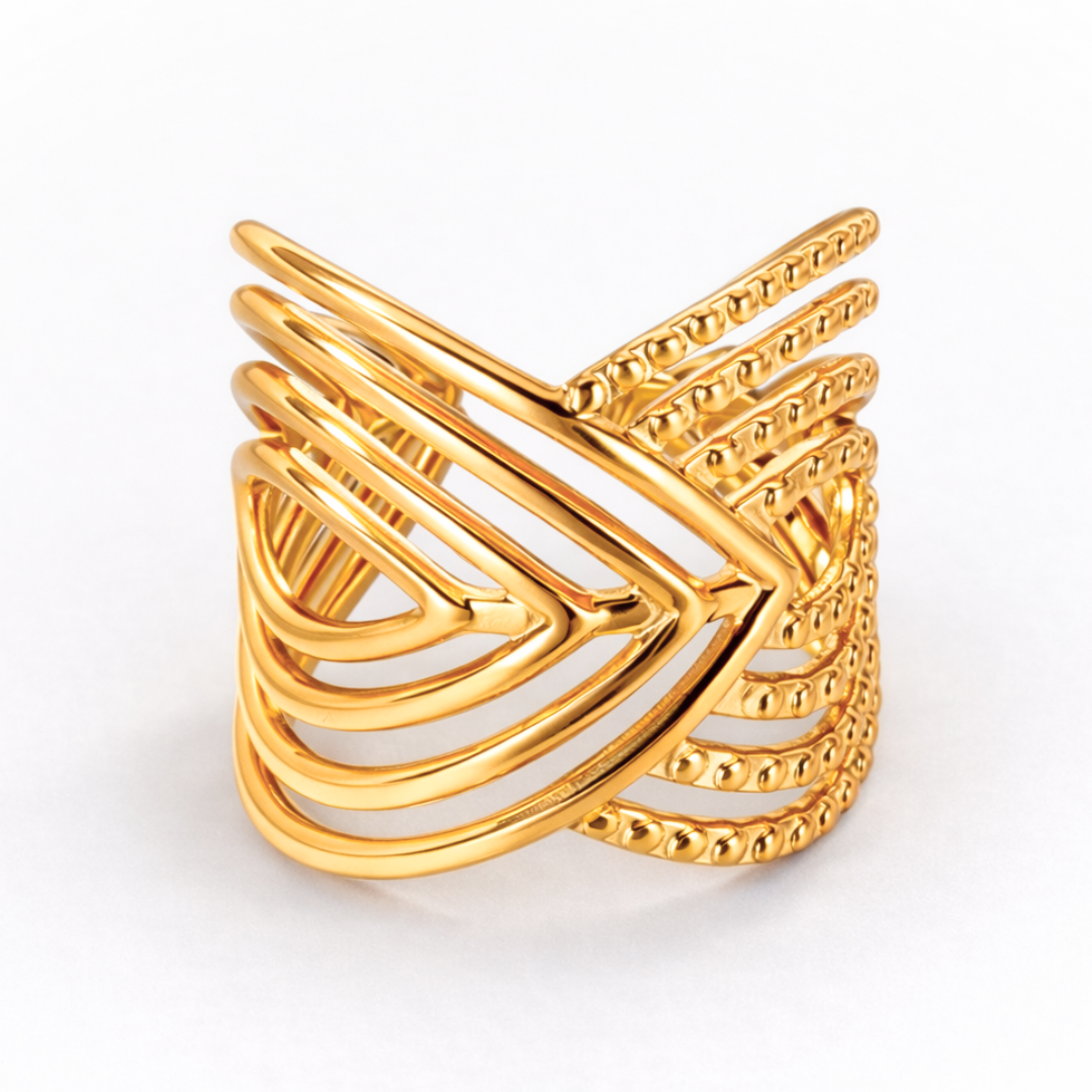 Matilda | Gold-Plated Cuff Style Resizable Ring