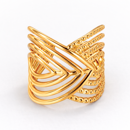 Matilda | Gold-Plated Cuff Style Resizable Ring