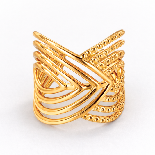 Matilda | Gold-Plated Cuff Style Resizable Ring