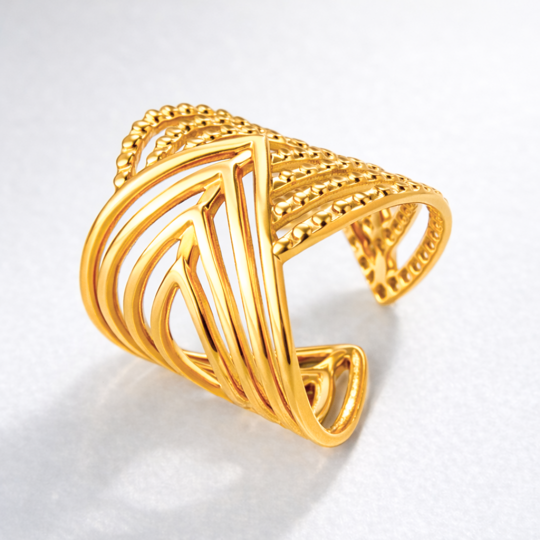 Matilda | Gold-Plated Cuff Style Resizable Ring