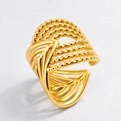 Matilda | Gold-Plated Cuff Style Resizable Ring