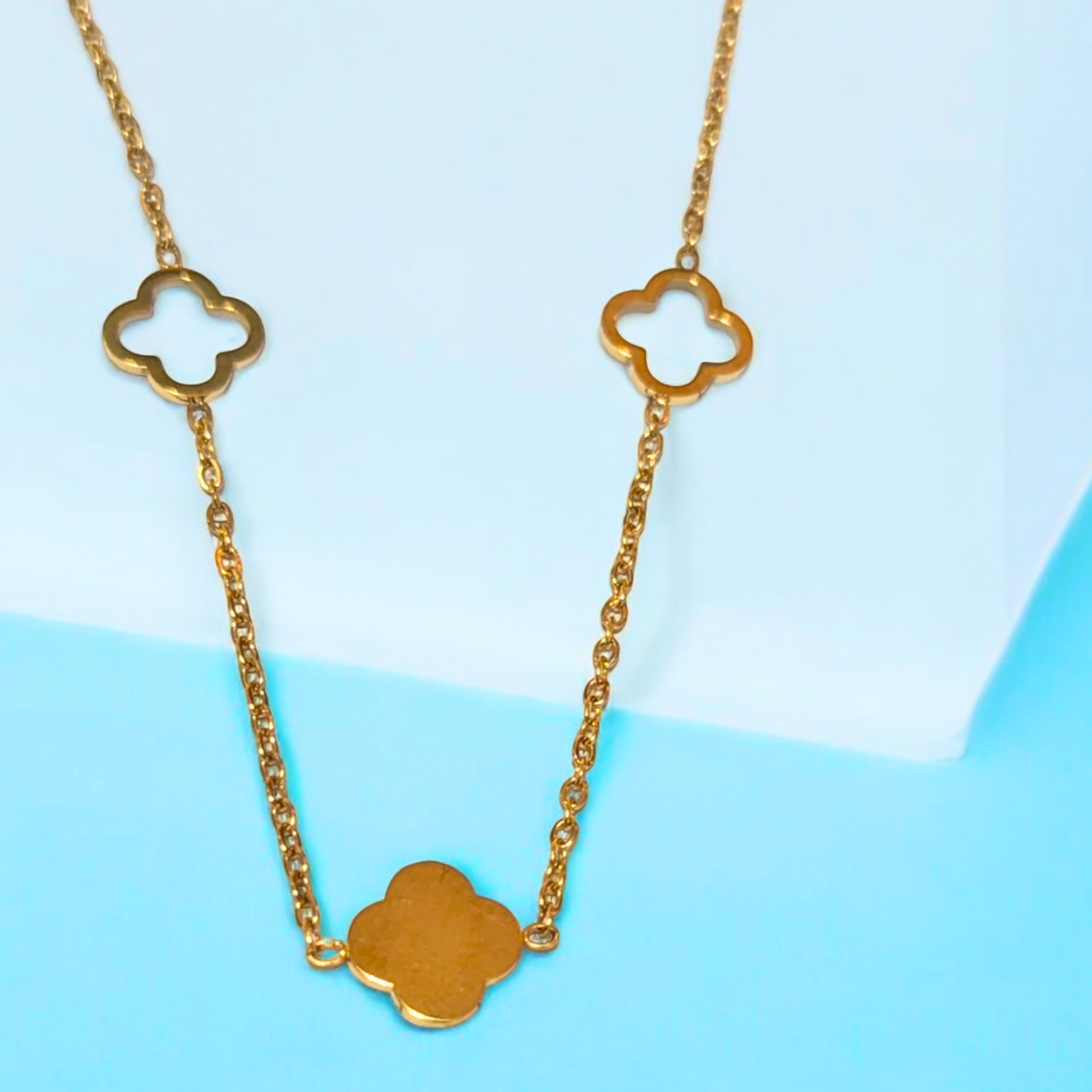 Elexia | Gold-Plated Four-Leaf Clover Pendant Necklace