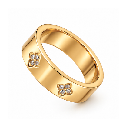 Viana | Gold Plated Four-Leaf Clover Ring