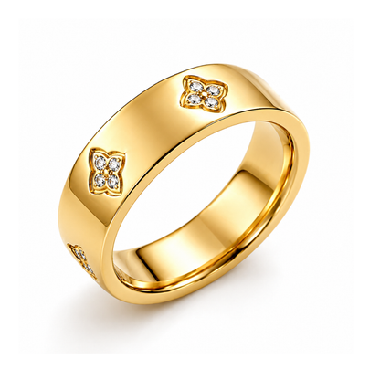 Viana | Gold Plated Four-Leaf Clover Ring