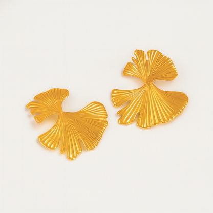 Stella | 18K Gold Plated Gingko Vintage Leaf Waterproof Earrings