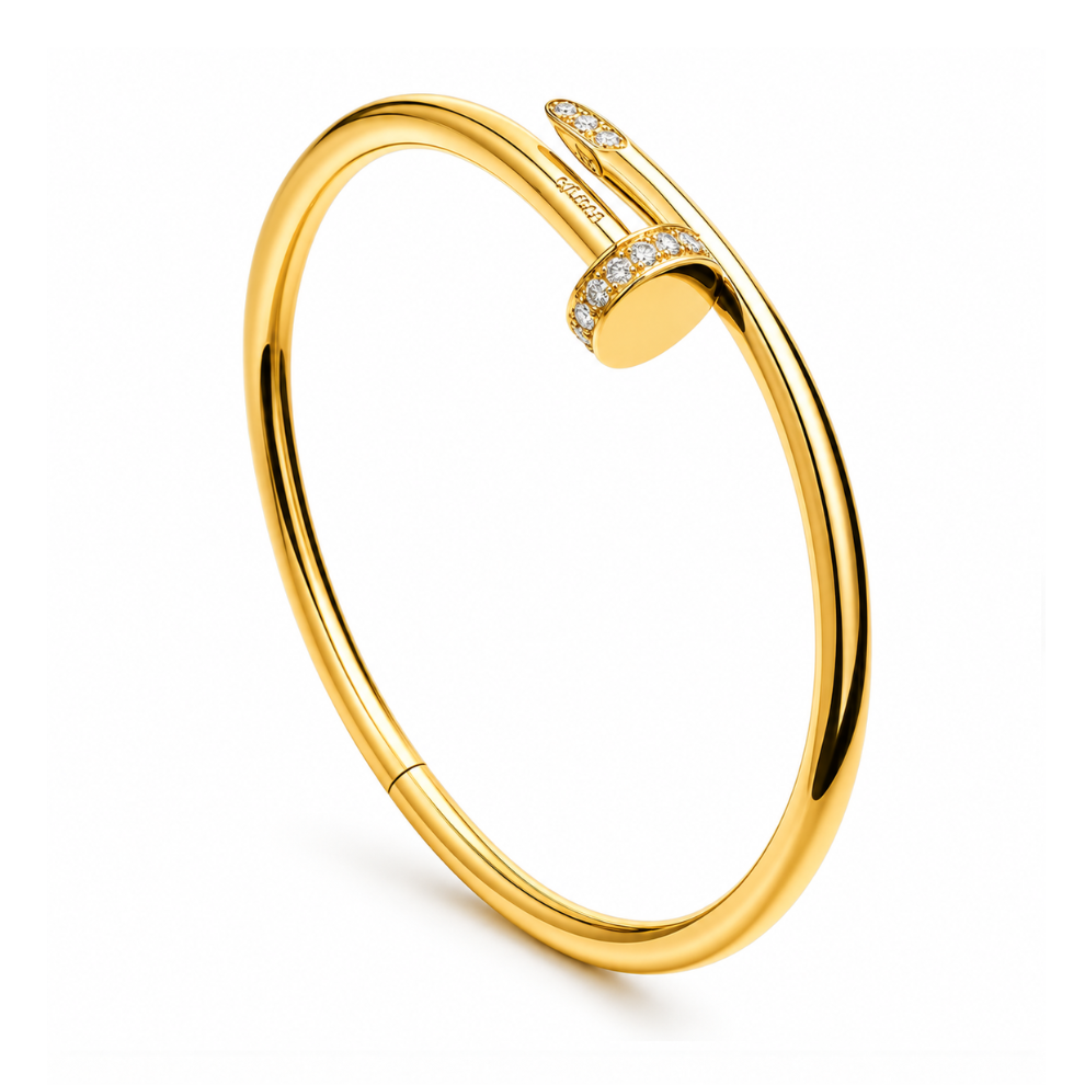 Nyra | Gold Plated Zircon Nail Bangle