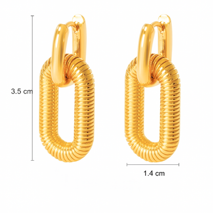 Anabel | 18K Gold Plated Oval Double Hoop Waterproof Earrings