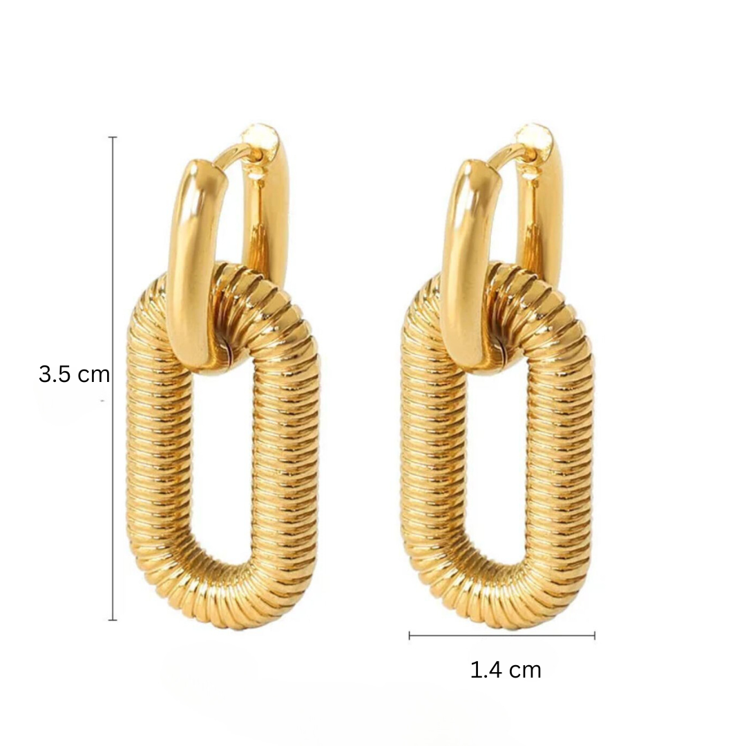 Anabel | Gold Plated Oval Double Hoop