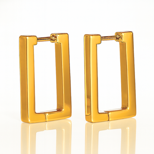 Carol | 18K Gold Plated Square Hoop Waterproof Earrings