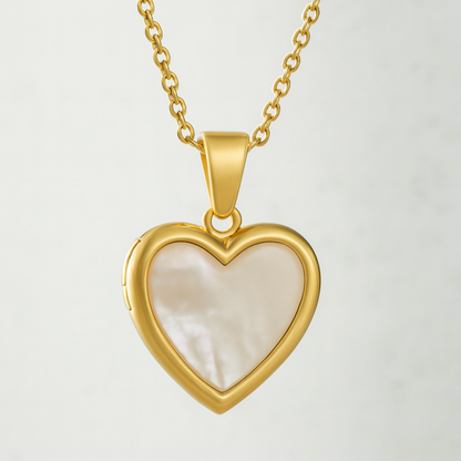 Rochelle | Gold (18K) Plated Heart Photo Frame Locket Pendant Waterproof Necklace