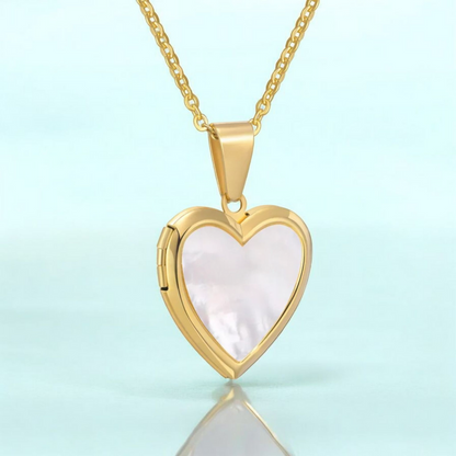 Rochelle | Gold (18K) Plated Heart Photo Frame Locket Pendant Waterproof Necklace