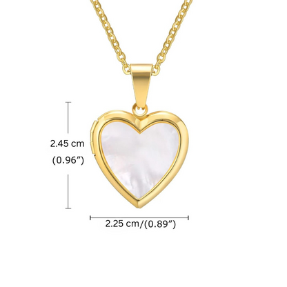 Rochelle | Gold (18K) Plated Heart Photo Frame Locket Pendant Waterproof Necklace