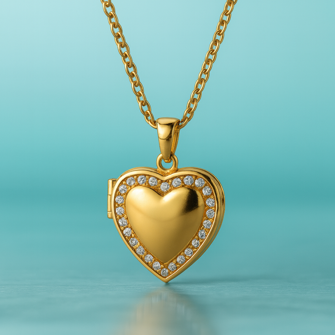 Inna | Gold (18K) Plated Heart Photo Frame Locket Pendant Waterproof Necklace Christmas Gift