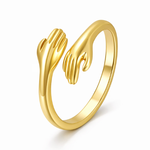 Aurelia | Gold & Silver-Plated Hugging Hands Resizable Ring
