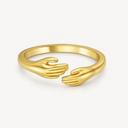 Aurelia | Gold & Silver-Plated Hugging Hands Resizable Ring