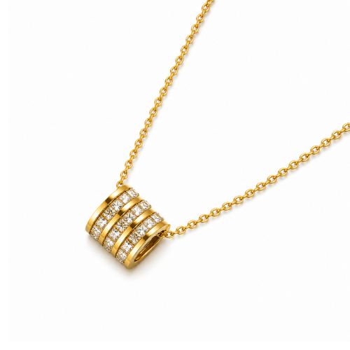 Astrid | Gold Plated Cordelia Cylinder Necklace