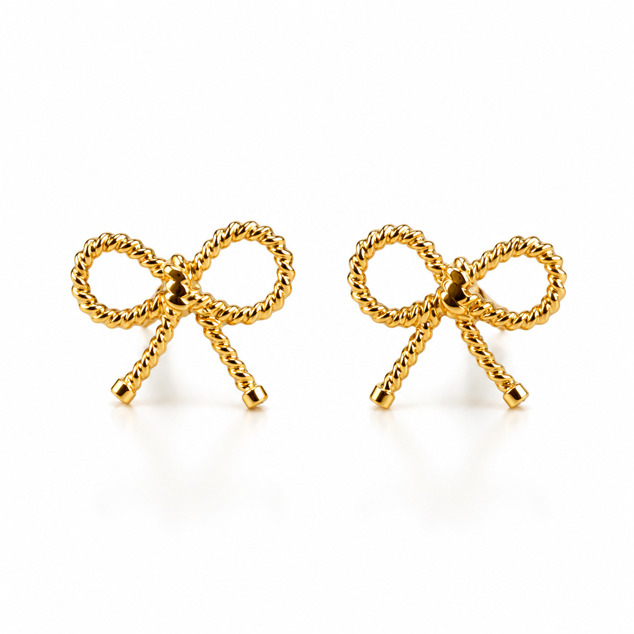 Maison | Braided Bow Gold Plated Earrings
