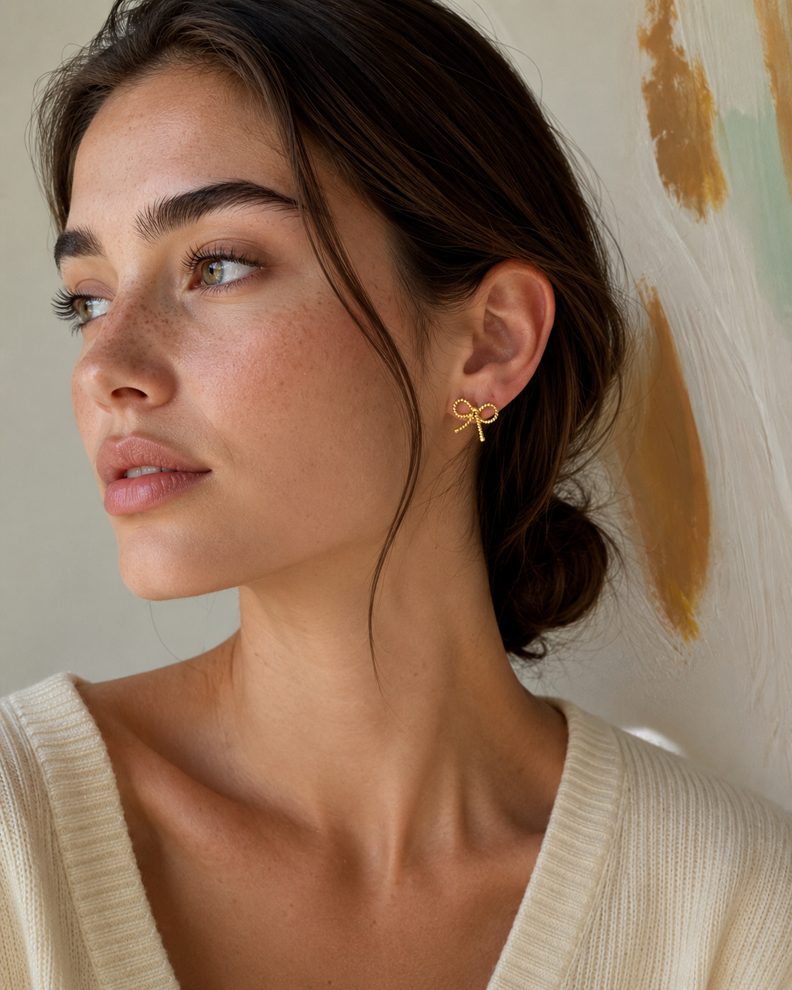 Maison | Braided Bow Gold Plated Earrings