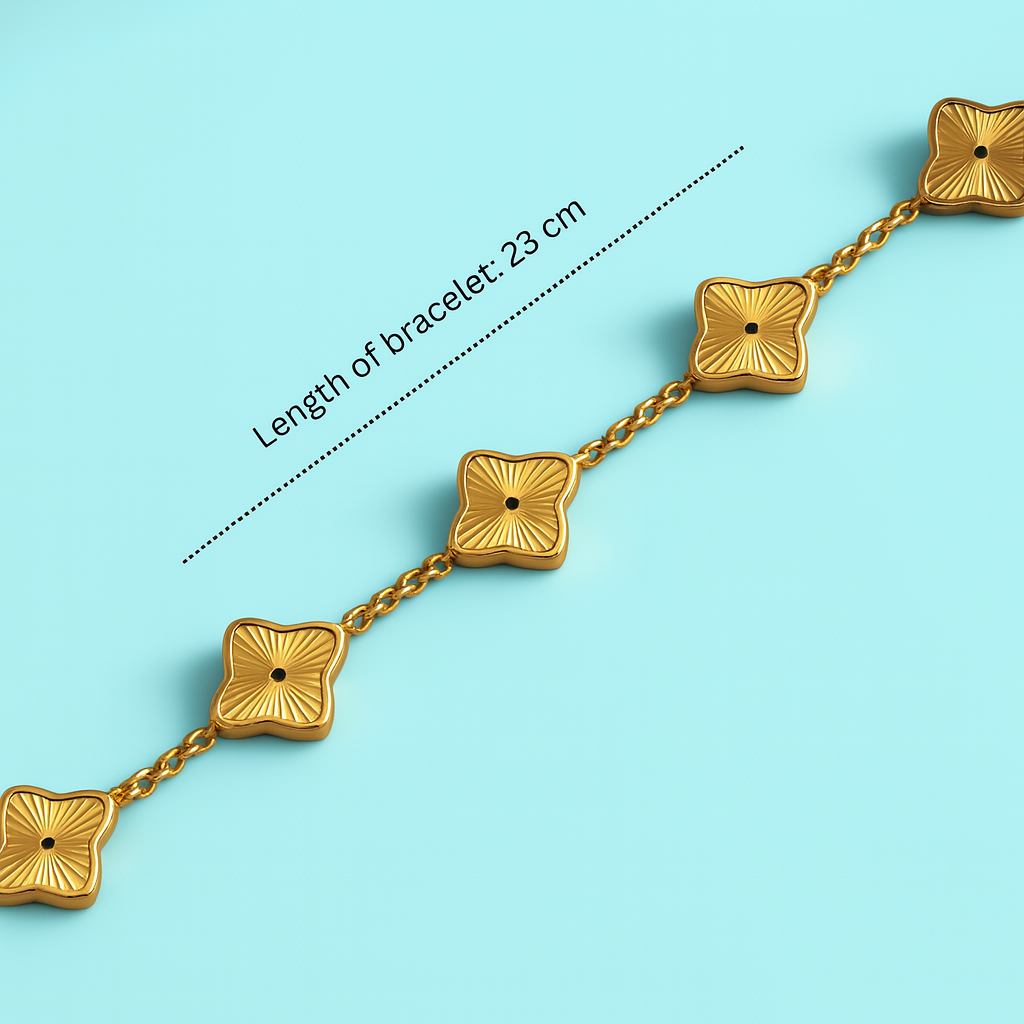 Clover Bracelet - 18K Gold Plated Waterproof Textured Clover Jewellery