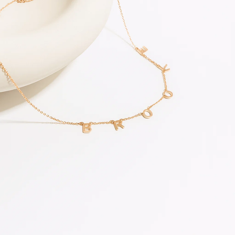 Casandra | Personalised Suspended Name Necklace, Custom Name Necklace - 18K Gold Plated Waterproof Necklace