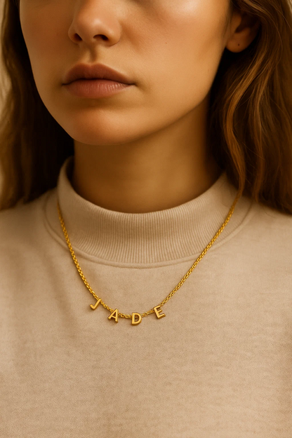 Veronika | Suspended Personalised Necklace, Custom Name Necklace - 18K Gold Plated Waterproof Necklace
