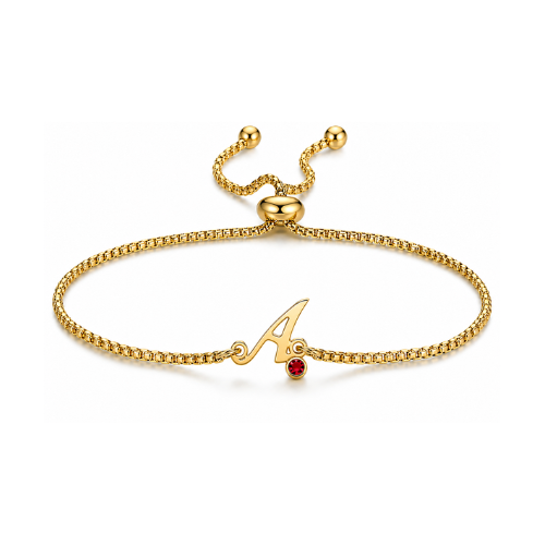 Dani | Gold Plated Monogram Personalised Birthstone Bracelet