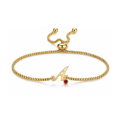Dani | Gold Plated Monogram Personalised Birthstone Bracelet