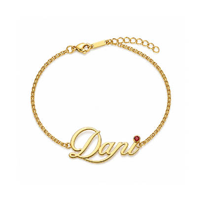 Dani | Gold Plated Monogram Personalised Birthstone Bracelet