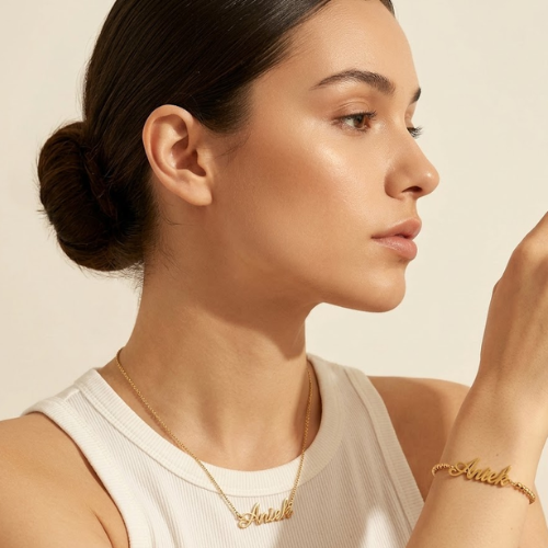 Dani | Gold Plated Monogram Personalised Birthstone Bracelet