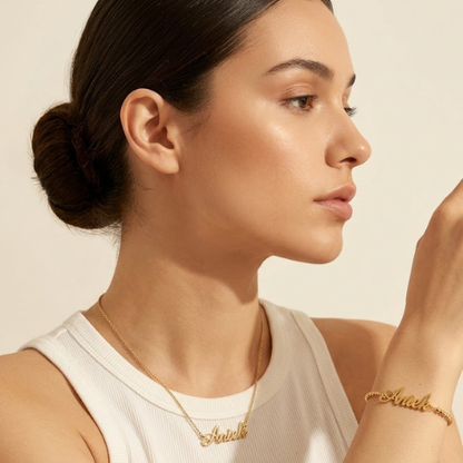 Dani | Gold Plated Monogram Personalised Birthstone Bracelet